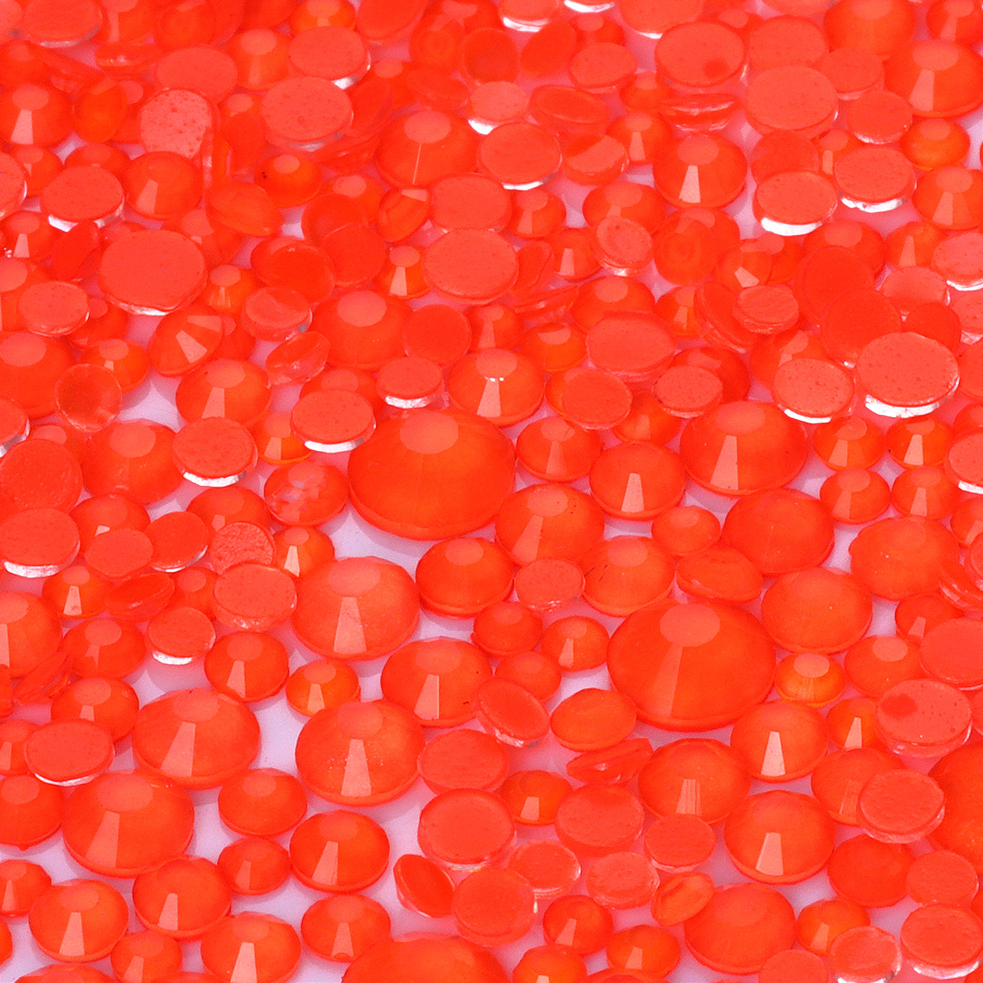 Mixed Sizes Mocha Neon Dk Orange Glass Flat Back Rhinestones For Nail Art WholesaleRhinestone