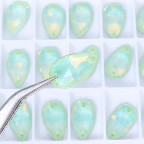 Light Azore AM Drop Shape High Quality Glass Sew-on Rhinestones