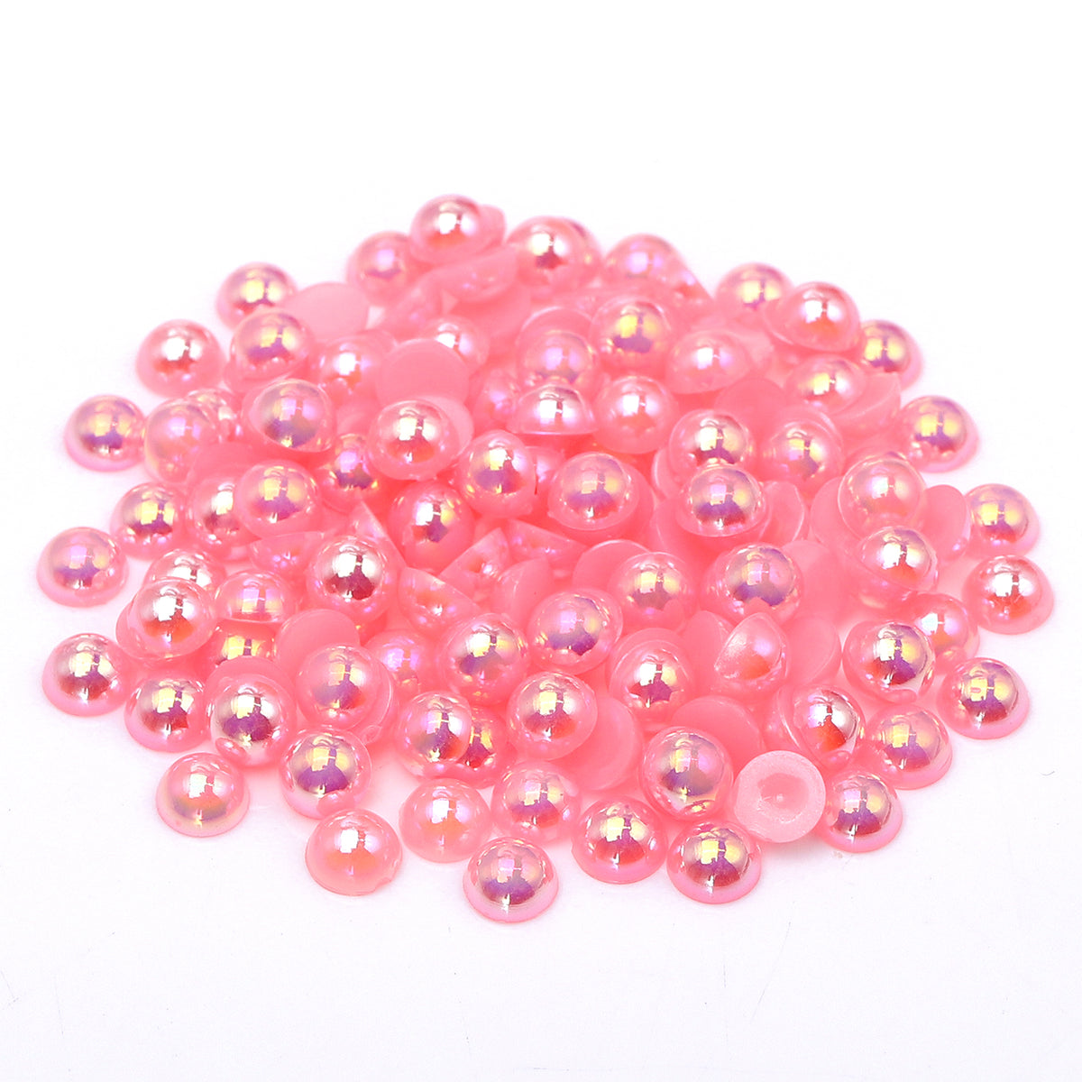 Dark Pink AB Resin Flat Back Pearls Multi Sizes WholesaleRhinestone