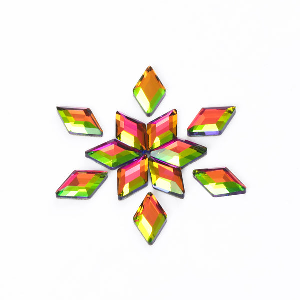 Rhombus Shape Rainbow Flat Back Fancy Rhinestones WholesaleRhinestone