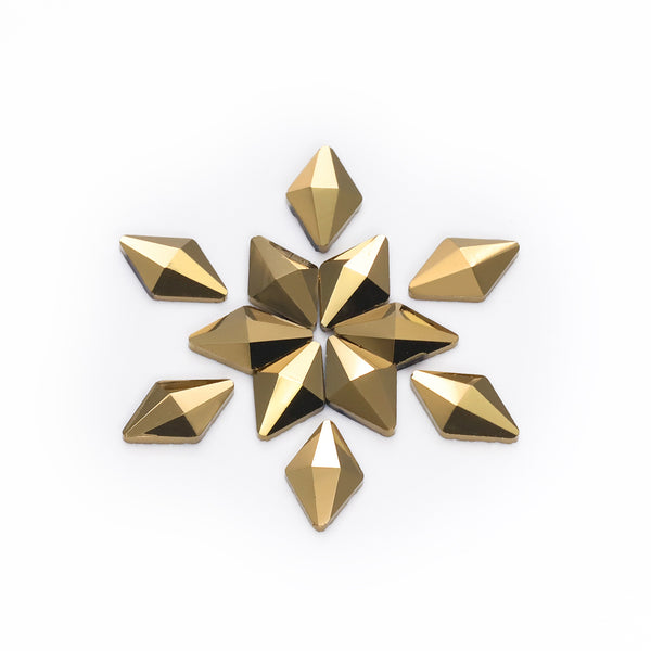 Rhombus Shape Aurum Flat Back Fancy Rhinestones WholesaleRhinestone