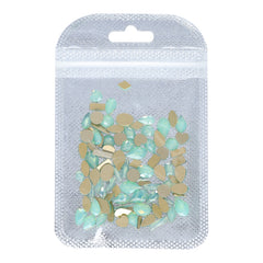 Mixed Shapes Green Opal Flat Back Fancy Rhinestones For Nail Art WholesaleRhinestone
