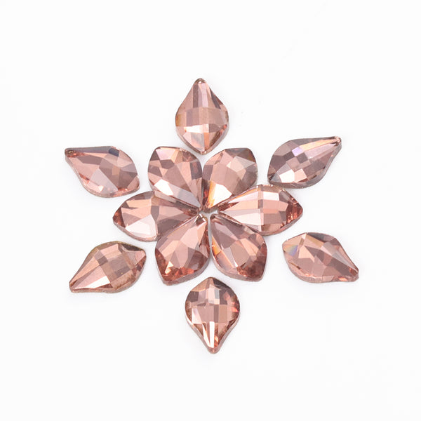 Maple leaves Shape Champagne Flat Back Fancy Rhinestones WholesaleRhinestone