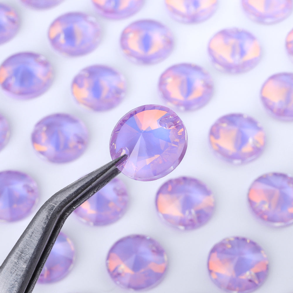 Lavender AM Rivoli  Shape High Quality Glass Sew-on Rhinestones WholesaleRhinestone