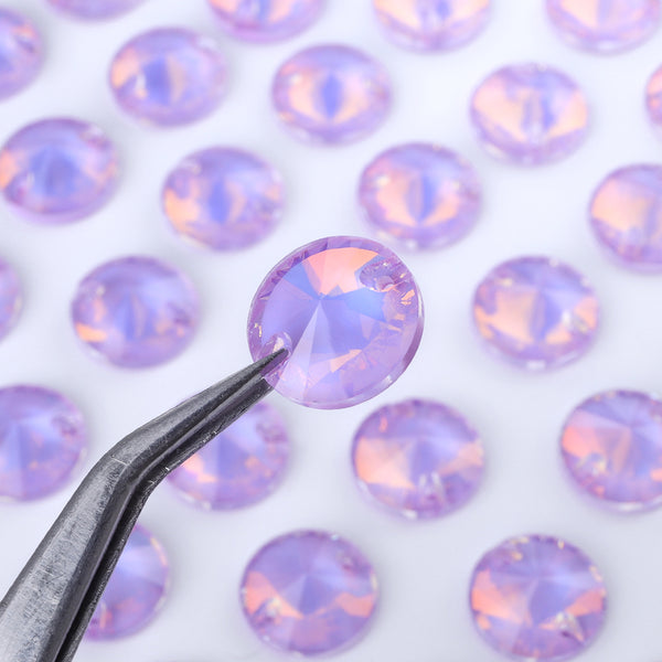 Lavender AM Rivoli  Shape High Quality Glass Sew-on Rhinestones WholesaleRhinestone