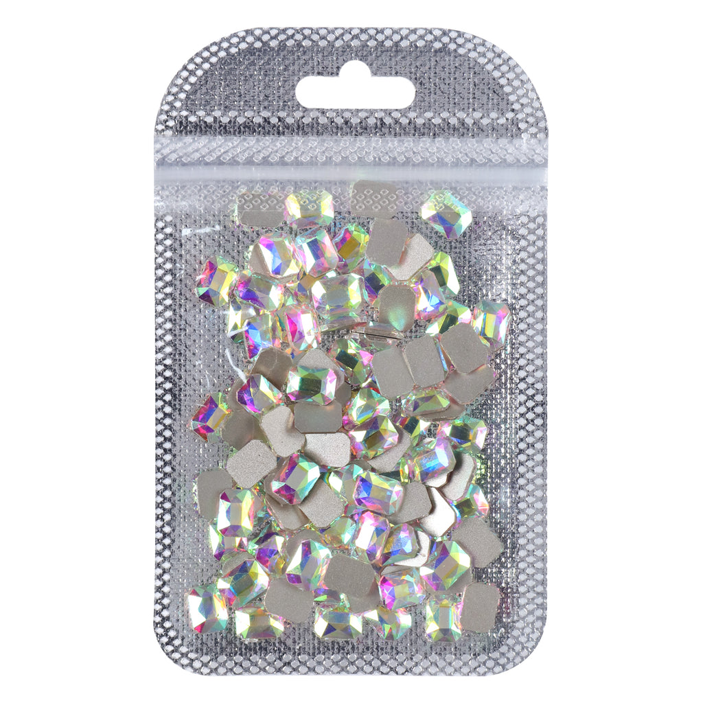 Octagon Shape Crystal AB Flat Back Fancy Rhinestones