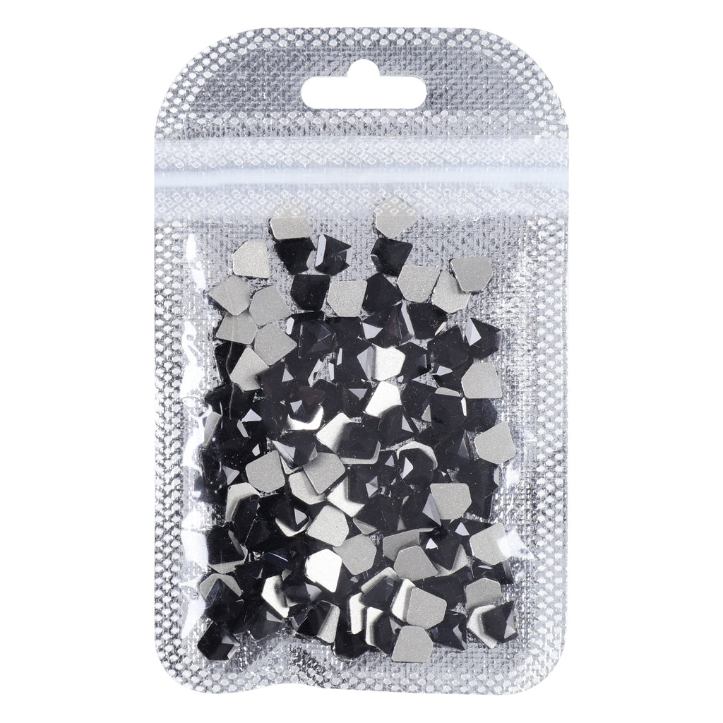 Diamond Shape Black Flat Back Fancy Rhinestones