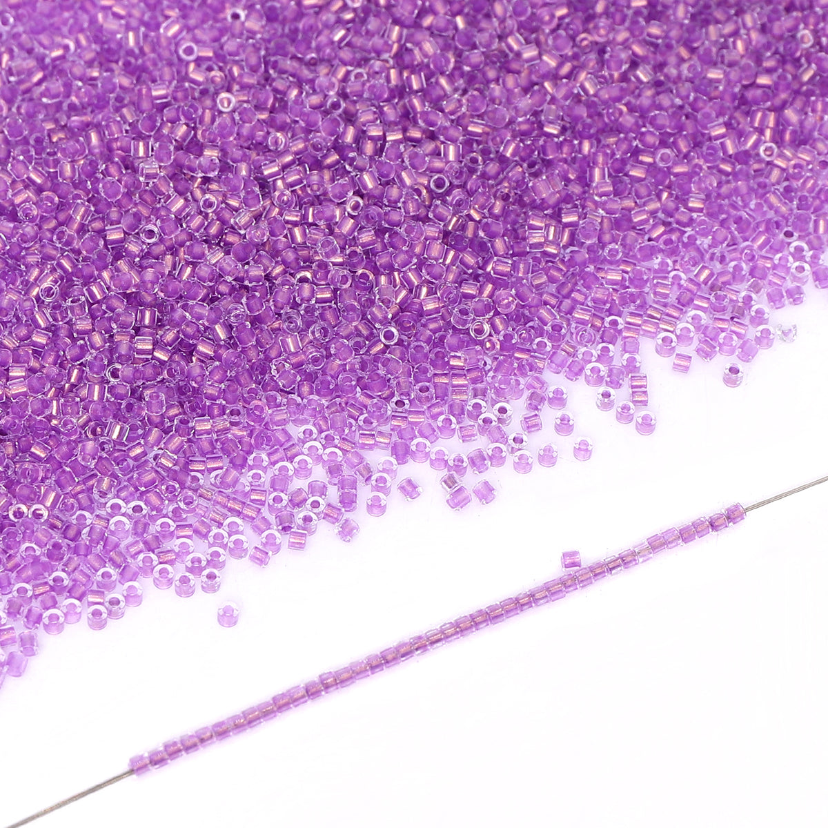 Transparent Color Lined Purple Hight Quality Glass Cylinder Seed Beads 1.6 MM Size DJS5003 WholesaleRhinestone