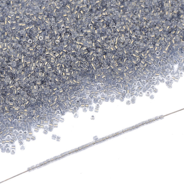 Transparent Color Lined Gray Hight Quality Glass Cylinder Seed Beads 1.6 MM Size DJS5007 WholesaleRhinestone