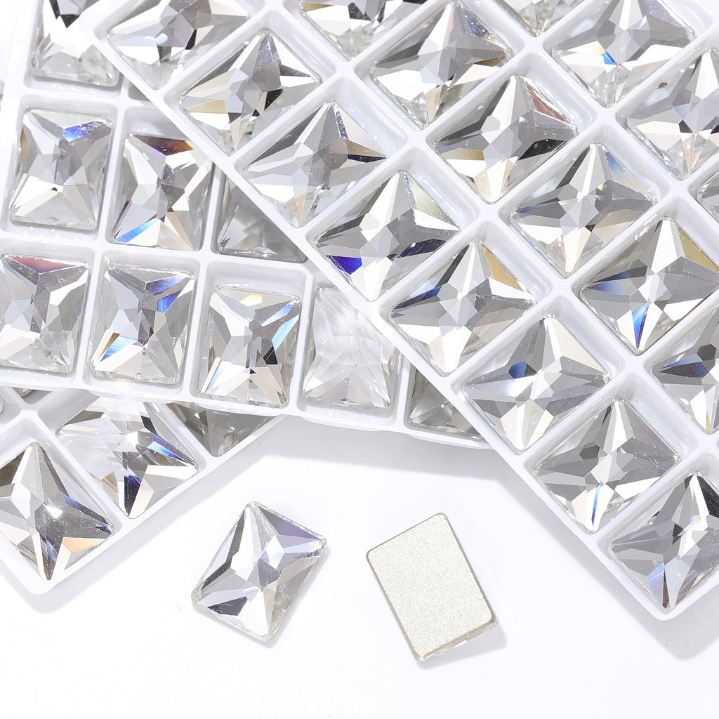 Crystal Rectangle Shape High Quality Glass Beveled Flat Back Rhinestones WholesaleRhinestone