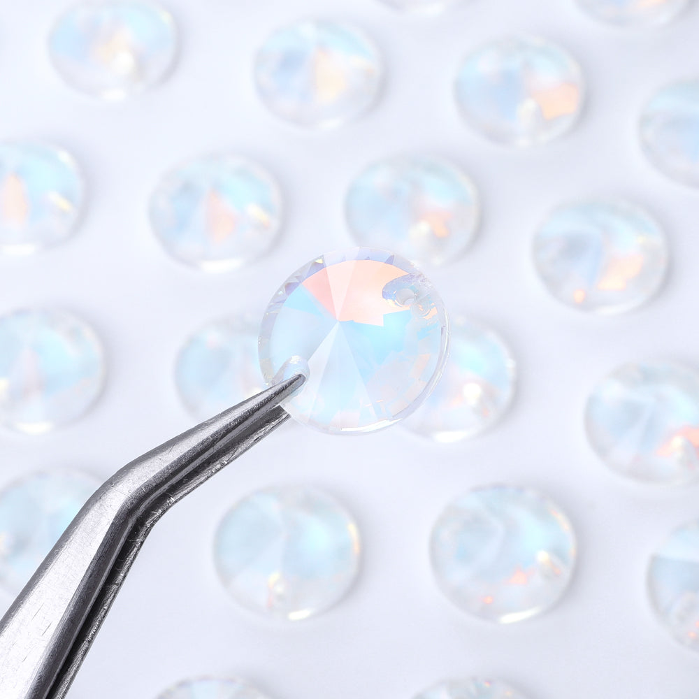 Crystal AM Rivoli  Shape High Quality Glass Sew-on Rhinestones WholesaleRhinestone