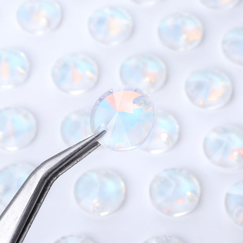Crystal AM Rivoli  Shape High Quality Glass Sew-on Rhinestones
