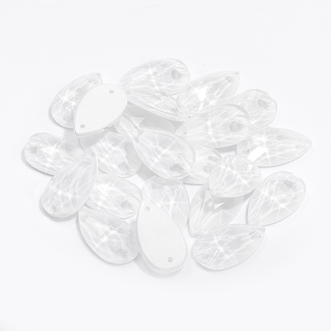 Mocha White Drop Shape High Quality Glass Sew-on Rhinestones WholesaleRhinestone Main image
