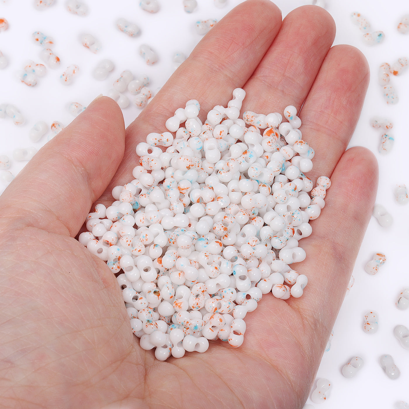 RNB001 Rainbow Effect Peanut Beads Shape Glass Seed Beads Secondary image