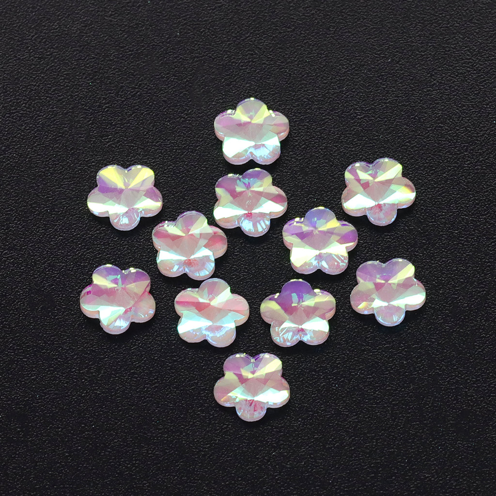5 leaf plum blossoms Shape Mocha White Flat Back Fancy Rhinestones WholesaleRhinestone