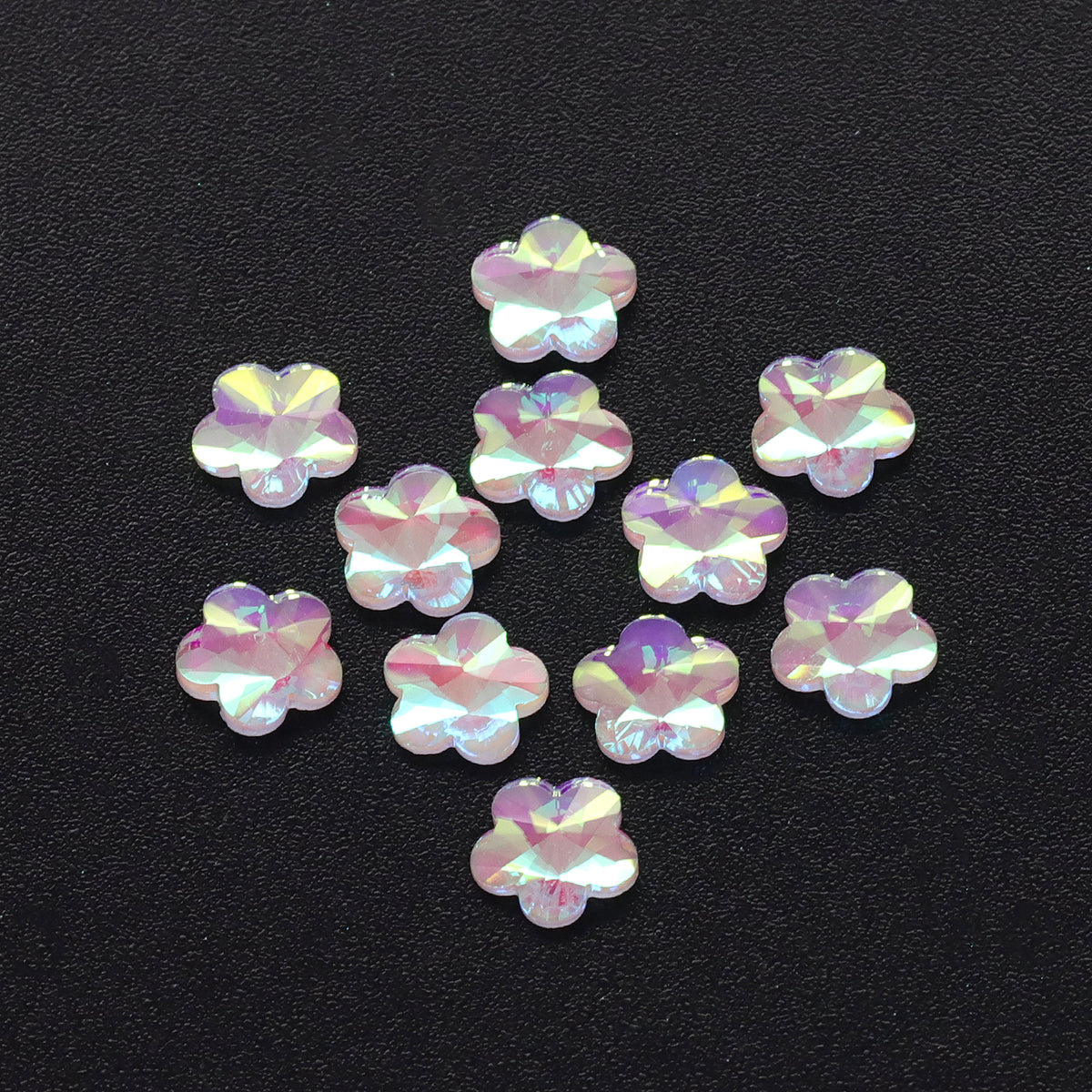 5 leaf plum blossoms Shape Mocha White Flat Back Fancy Rhinestones WholesaleRhinestone