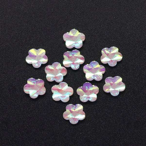 5 leaf plum blossoms Shape Mocha White Flat Back Fancy Rhinestones WholesaleRhinestone