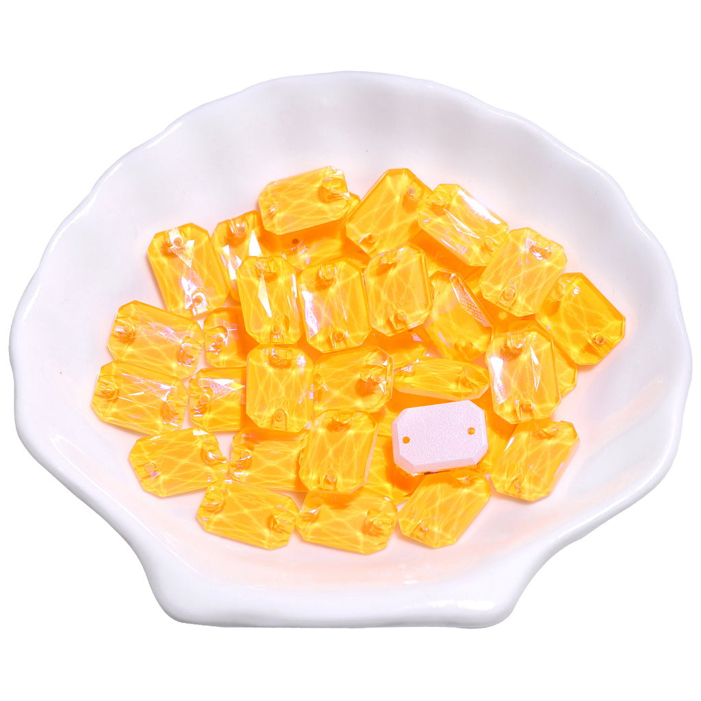 Electric Neon Sunflower Octagon Shape High Quality Glass Sew-on Rhinestones WholesaleRhinestone