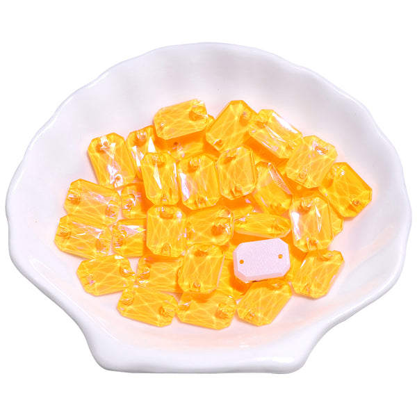 Electric Neon Sunflower Octagon Shape High Quality Glass Sew-on Rhinestones WholesaleRhinestone