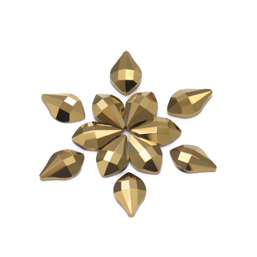 Maple leaves Shape Aurum Flat Back Fancy Rhinestones WholesaleRhinestone