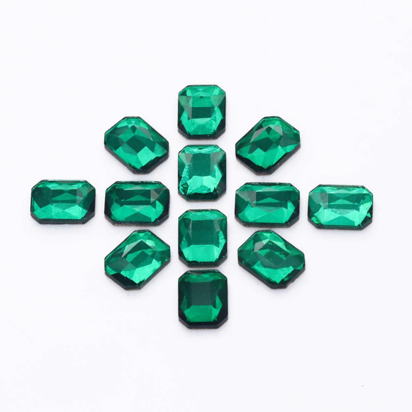 Octagon Shape Dark Green Flat Back Fancy Rhinestones WholesaleRhinestone