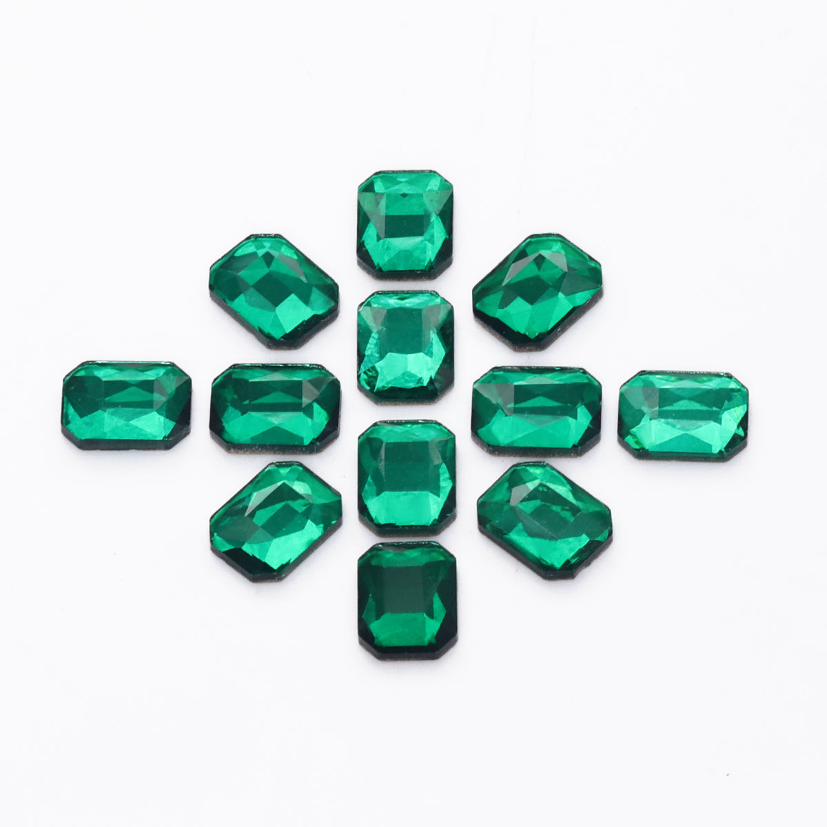 Octagon Shape Dark Green Flat Back Fancy Rhinestones WholesaleRhinestone