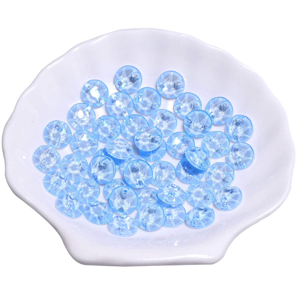 Electric Neon Light Blue XIRIUS Round Shape High Quality Glass Sew-on Rhinestones WholesaleRhinestone