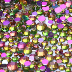 Mixed Sizes Aurora Rainbow Glass Flat Back Rhinestones For Nail Art