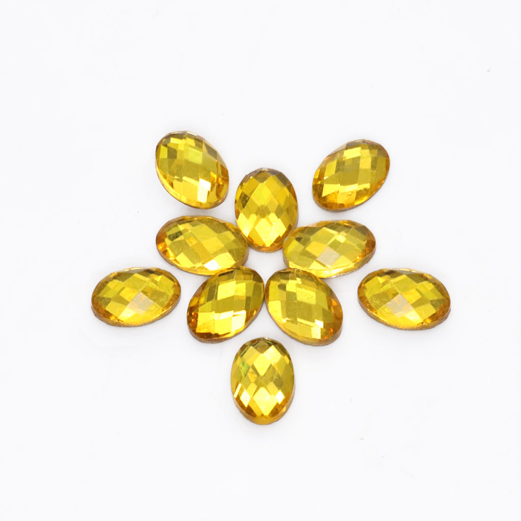 Oval Shape Citrine Flat Back Fancy Rhinestones WholesaleRhinestone