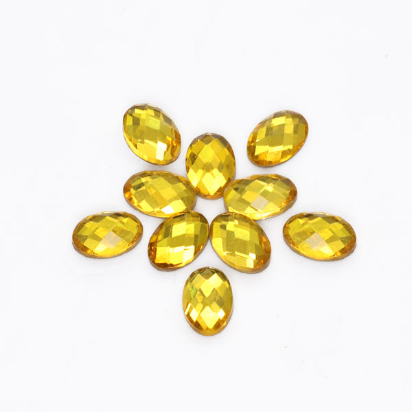 Oval Shape Citrine Flat Back Fancy Rhinestones WholesaleRhinestone