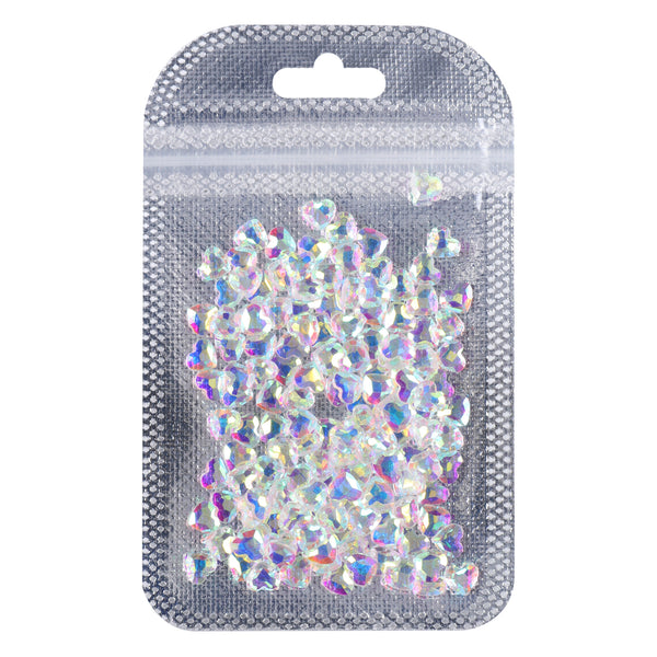 Heart Shape Crystal AB Unfoiled Flat Back Fancy Rhinestones