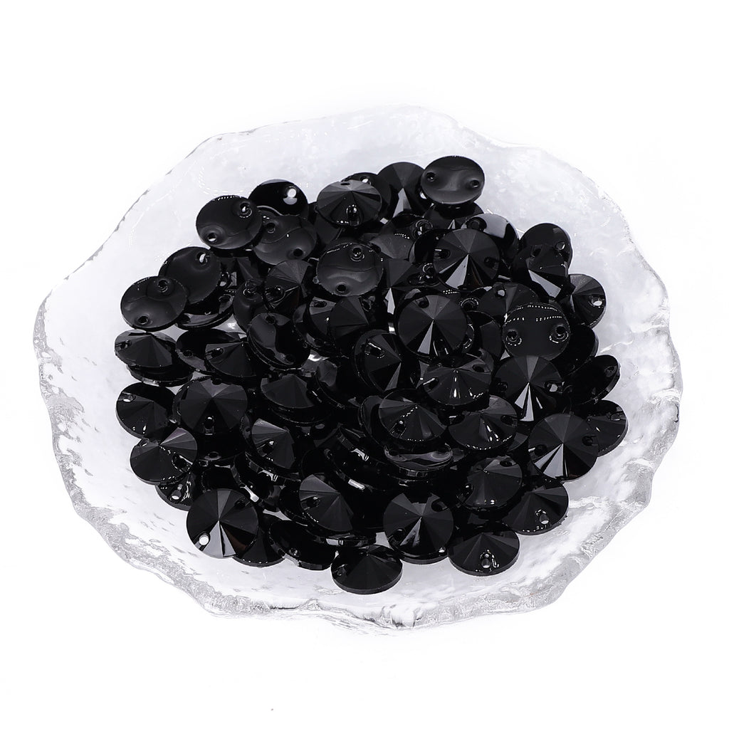 Rivoli Black Resin Sew-On Rhinestones para fantasia de dança