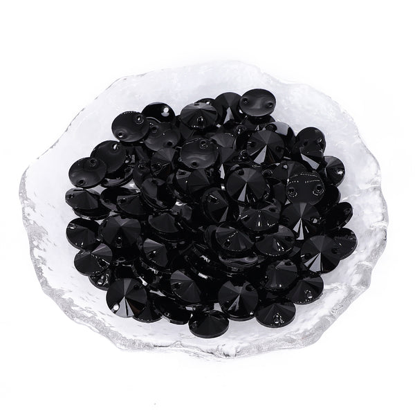 Rivoli Black Resin Sew-On Rhinestones para fantasia de dança