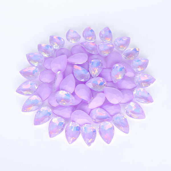 Light Purple AM Drop Shape Glass Pointed Back Fancy Rhinestones WholesaleRhinestone