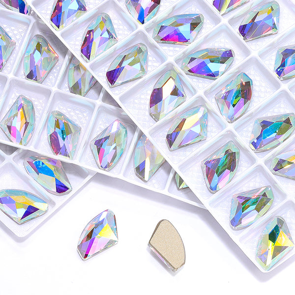 Crystal AB Galactic Shape High Quality Glass Beveled Flat Back Rhinestones WholesaleRhinestone