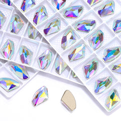 Crystal AB Galactic Shape High Quality Glass Beveled Flat Back Rhinestones