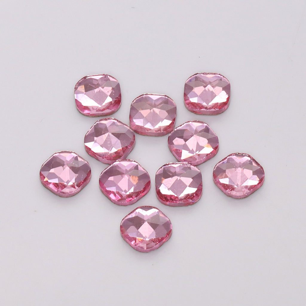 Round Square Shape Light Pink Flat Back Fancy Rhinestones WholesaleRhinestone