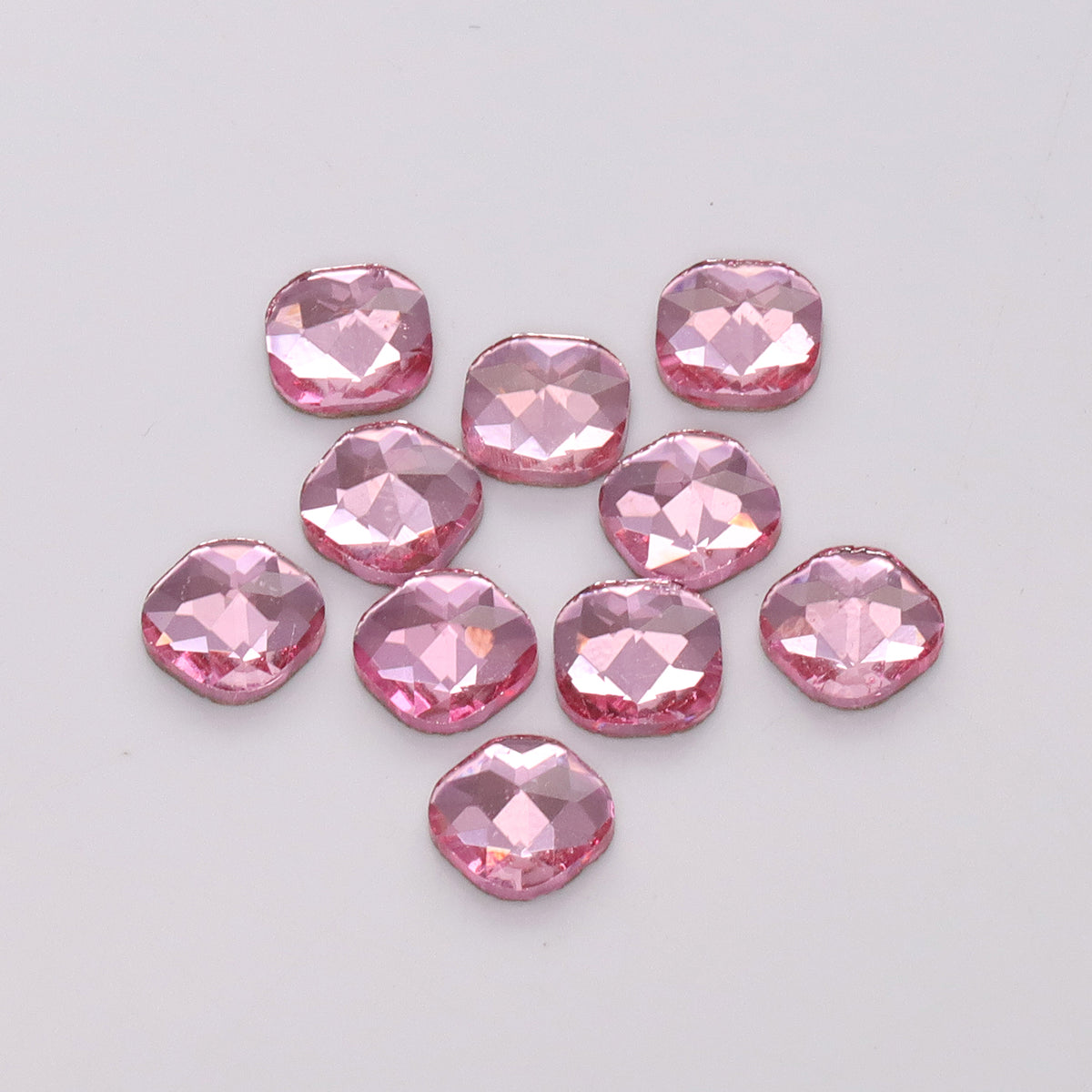 Round Square Shape Light Pink Flat Back Fancy Rhinestones WholesaleRhinestone