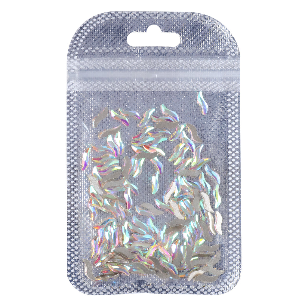 Wave Shape Crystal AB Flat Back Fancy Rhinestones