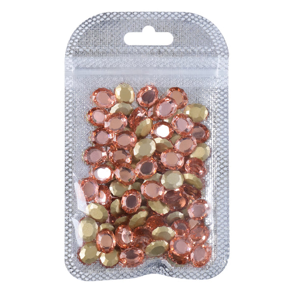 Light Peach Magic Mirror Shape Pointed Back Fancy Rhinestones For Nail Art