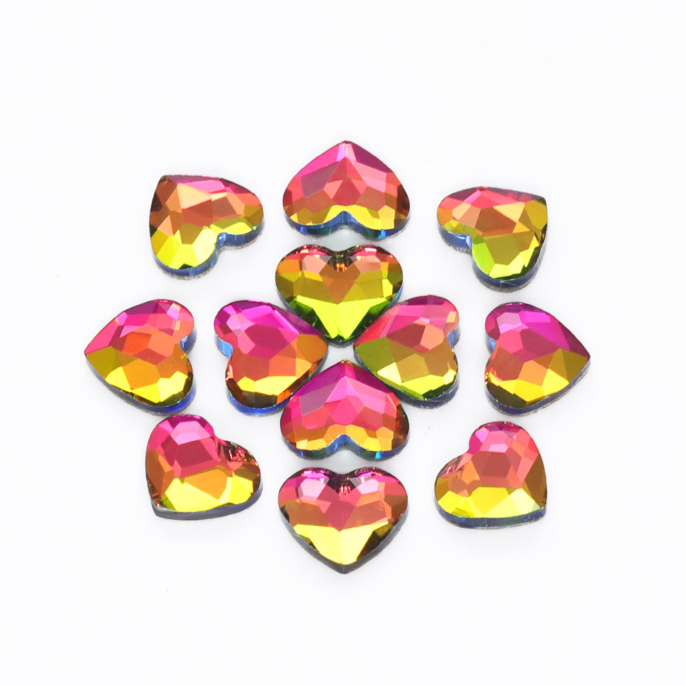Heart Shape Rainbow Flat Back Fancy Rhinestones WholesaleRhinestone