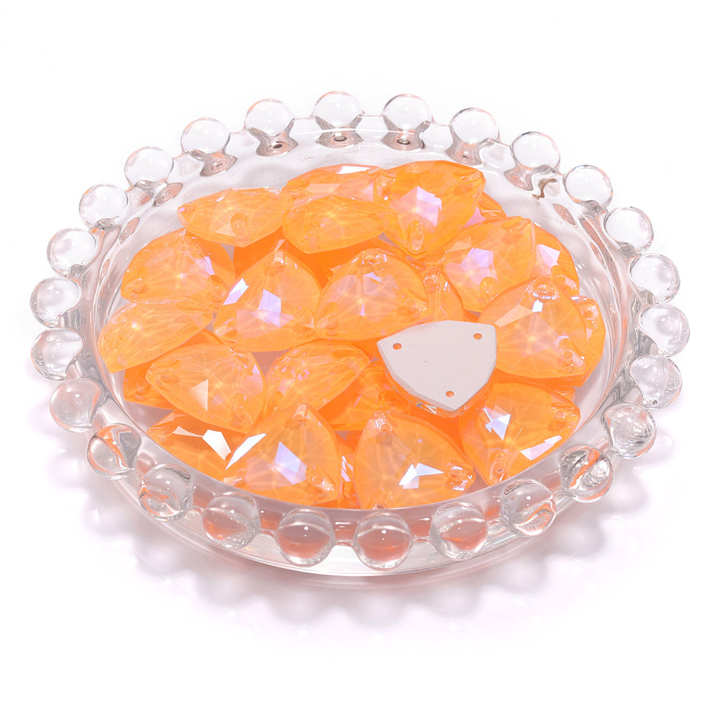 Electric Neon Sunflower Trilliant Shape High Quality Glass Sew-on Rhinestones