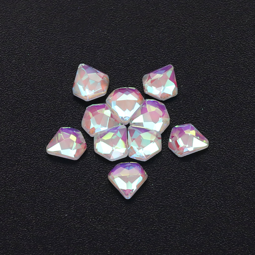 Diamond Shape Mocha White Flat Back Fancy Rhinestones WholesaleRhinestone