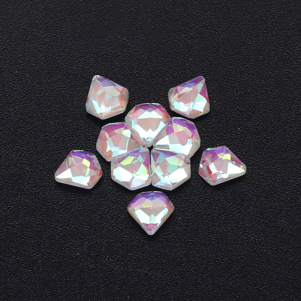 Diamond Shape Mocha White Flat Back Fancy Rhinestones WholesaleRhinestone