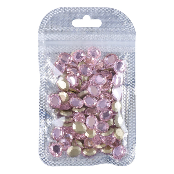 Light Pink Magic Mirror Shape Pointed Back Fancy Rhinestones For Nail Art