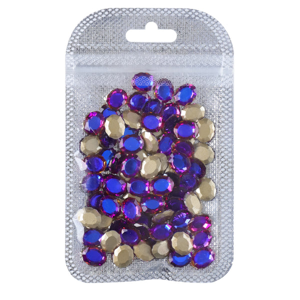 Blue Volcano Magic Mirror Shape Pointed Back Fancy Rhinestones For Nail Art