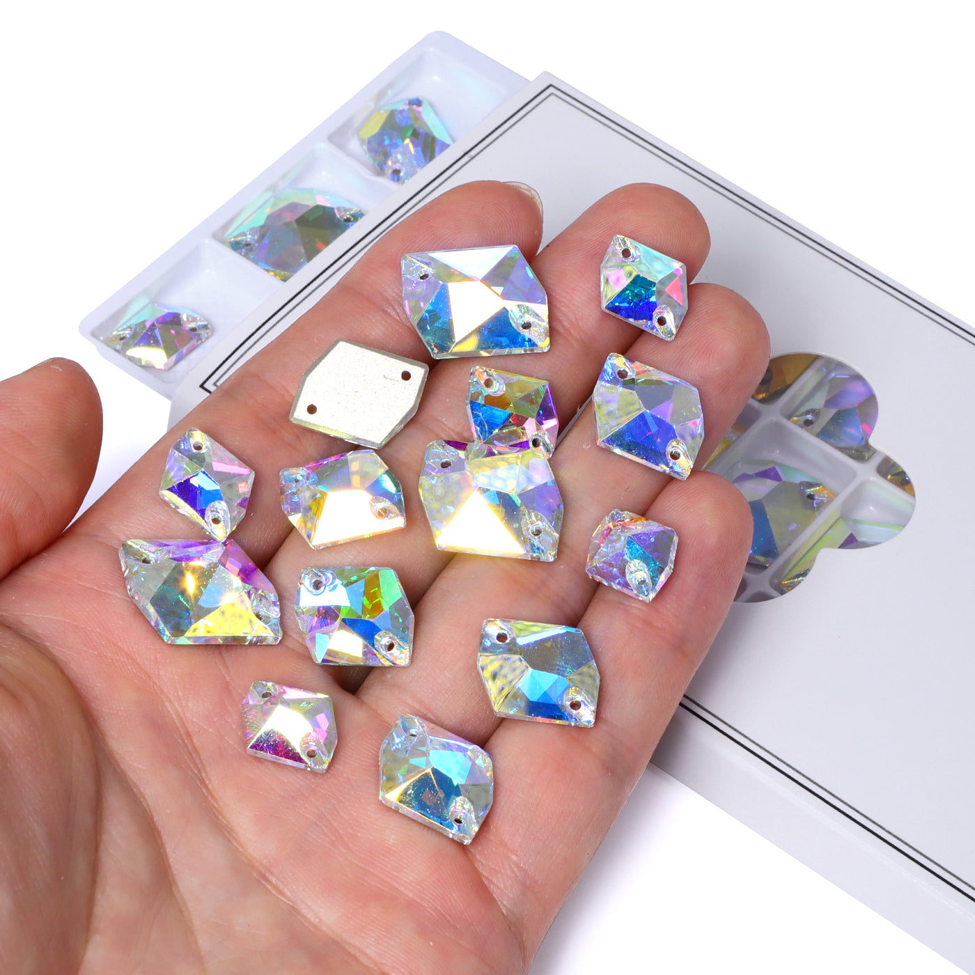 Mixed Sizes Crystal AB Cosmic Shape High Quality Glass Sew-on Rhinestones WholesaleRhinestone