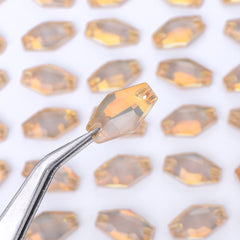 Silk AM Hexagon Shape High Quality Glass Sew-on Rhinestones