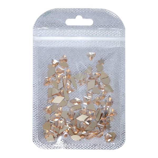 Mixed Shapes Golden Shadow Flat Back Fancy Rhinestones For Nail Art WholesaleRhinestone