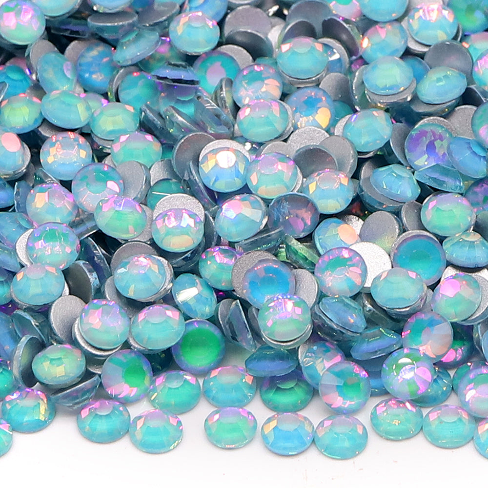 Crystal Tiffany Blue Glass FlatBack Rhinestones Silver Back WholesaleRhinestone